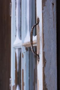 Close-up of rusty metal door