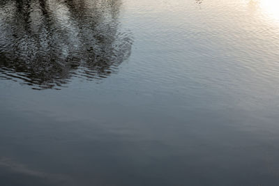 Reflection of sky on lake