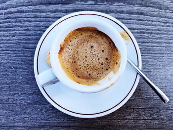 Directly above shot of coffee on table
