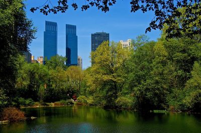 Reflection of buildings in river