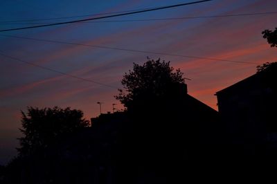 Silhouette of trees at sunset