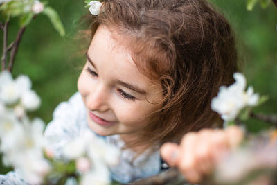 Close-up of girl looking away