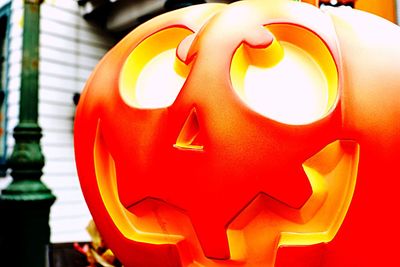 Close-up of red light bulb