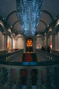 Interior of illuminated building