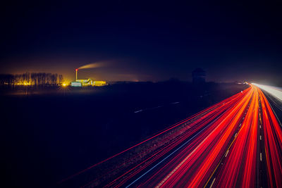 Light trails on city at night