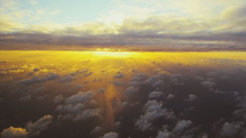 Scenic view of dramatic sky over landscape