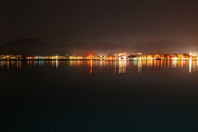 Illuminated city at night