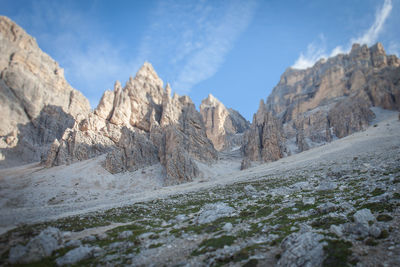 Scenic view of rocky mountains against sky