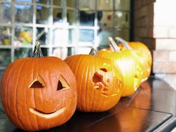 Close-up of pumpkin on table