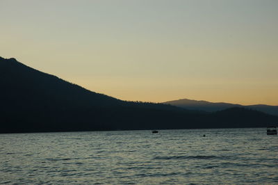 Scenic view of mountains at sunset