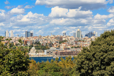 Buildings against sky in city