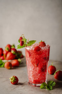 Close-up of strawberry on table