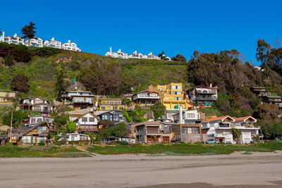 Panoramic view of the beach resort town of maitencillo, v region, chile