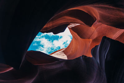 Beautiful colours and patterns of rock formation in slot canyons at lower antelope canyon arizona