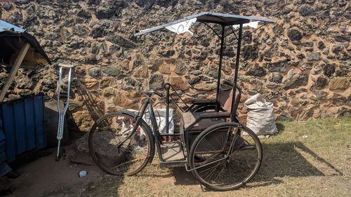 Bicycle parked outside house