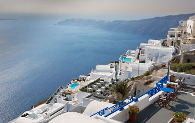 Fira town and the caldera in santorini greek island in the aegean sea greece