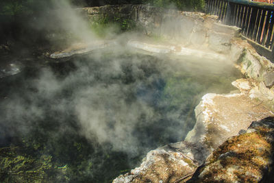 Water flowing through rocks