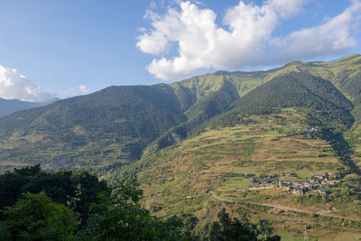 Scenic view of mountains against sky