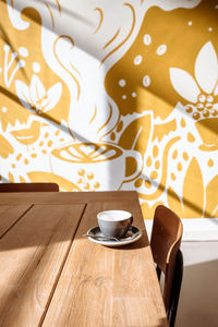 Coffee cup on table