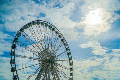 Low angle view of ferris wheel against sky