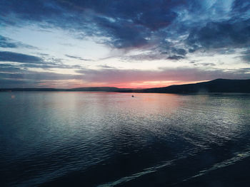 Scenic view of sea against dramatic sky