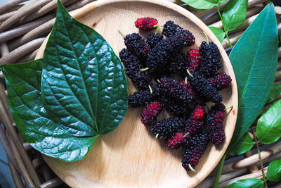 Directly above shot of berries on table