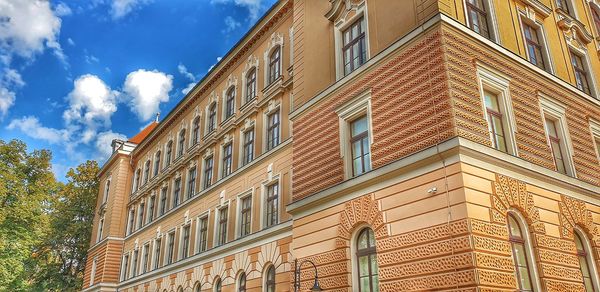 Low angle view of building against sky