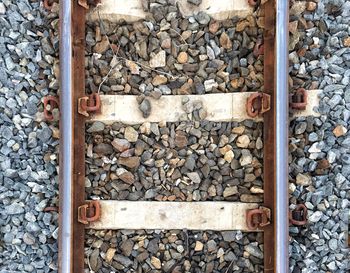 High angle view of railroad track
