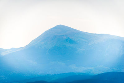 Scenic view of mountains against clear sky