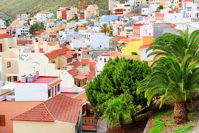 High angle view of san sebastian de la gomera