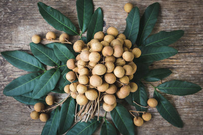 High angle view of fresh vegetables on table