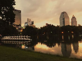 Reflection of buildings in water