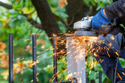 Close-up of chain swing metal