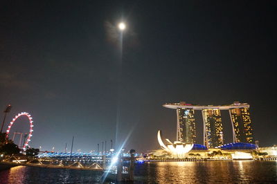 Illuminated cityscape at night