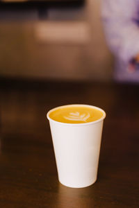 Close-up of coffee on table