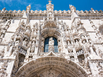 Low angle view of statue of historic building