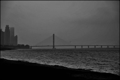 Suspension bridge over sea