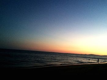 Scenic view of sea at sunset