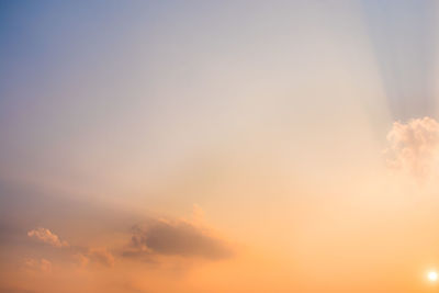 Low angle view of dramatic sky during sunset