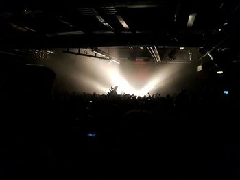 Silhouette of people at music concert