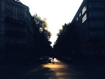 Empty road in city