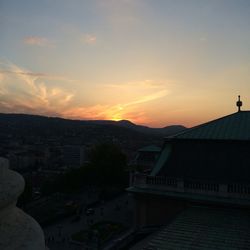 Built structure at sunset