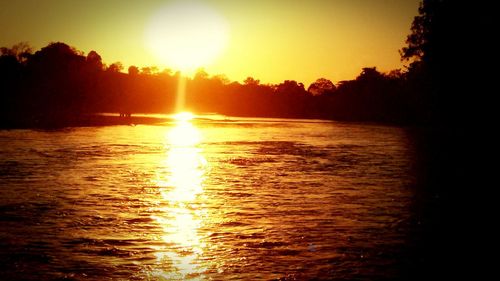 Scenic view of sea during sunset