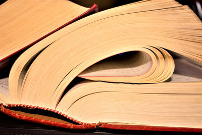 Close-up of books on table