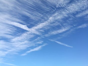 Low angle view of vapor trail in sky