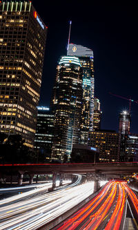 Illuminated city at night