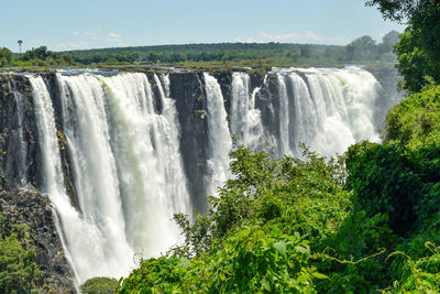 Scenic waterfall at victoria falls, zimbabwe