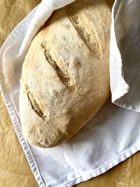 High angle view of bread on table