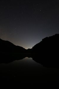 Scenic view of lake at night