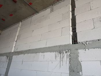 Low angle view of wall in building